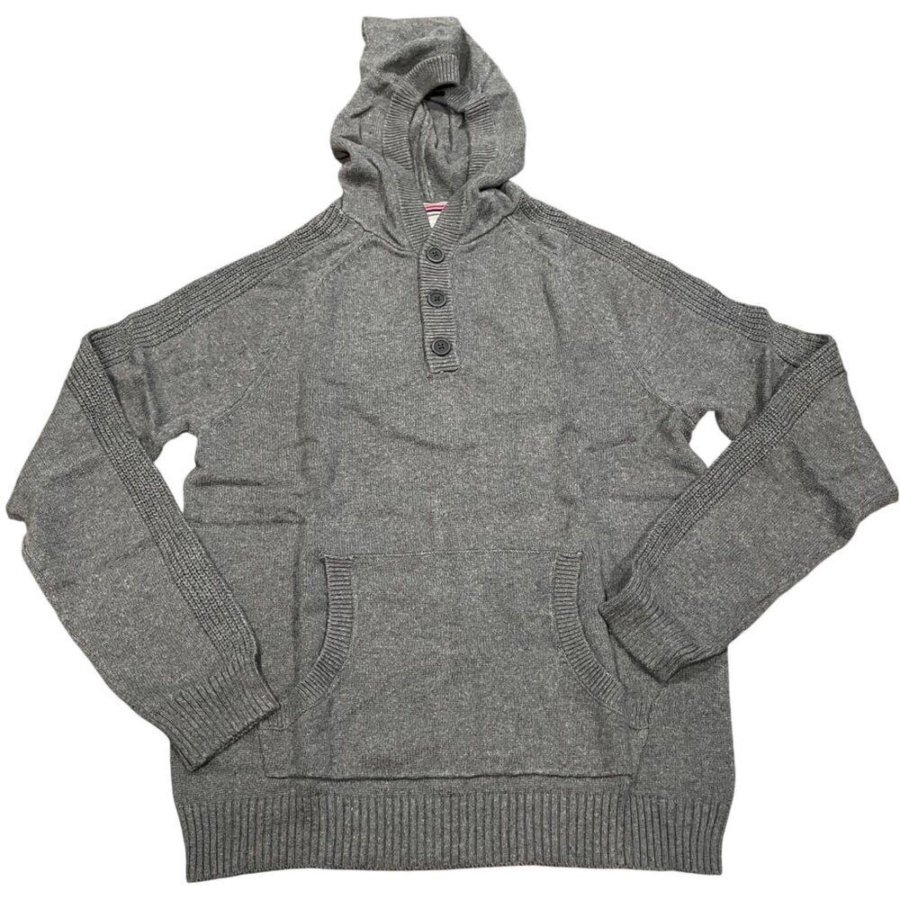 NWT Flag & Anthem Sweater Men's M Gray Knit Hoodie Henley Cotton Stitch Fix